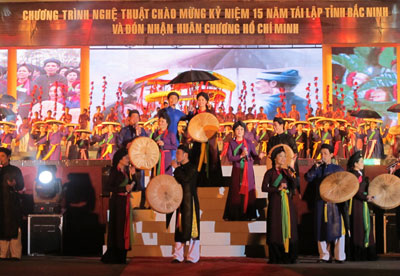 Tiết mục văn nghệ trong chương trình nghệ thuật “Bắc Ninh – Kinh Bắc – linh thiêng ngàn năm hội tụ”.